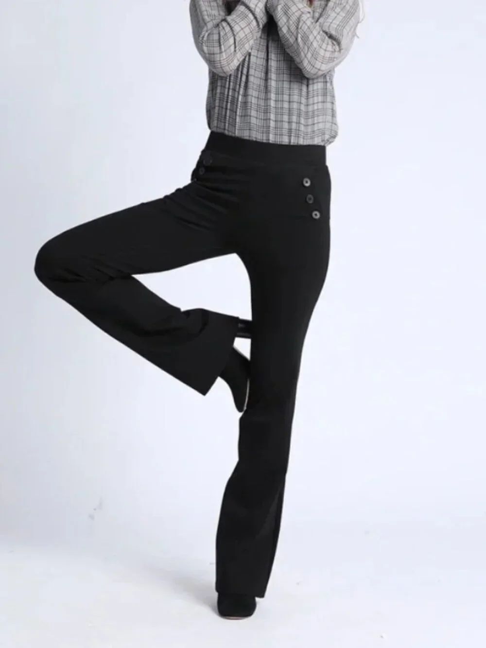 New Betabrand Black Bootcut Six Button Dress Pant Yoga Pants Medium Petite